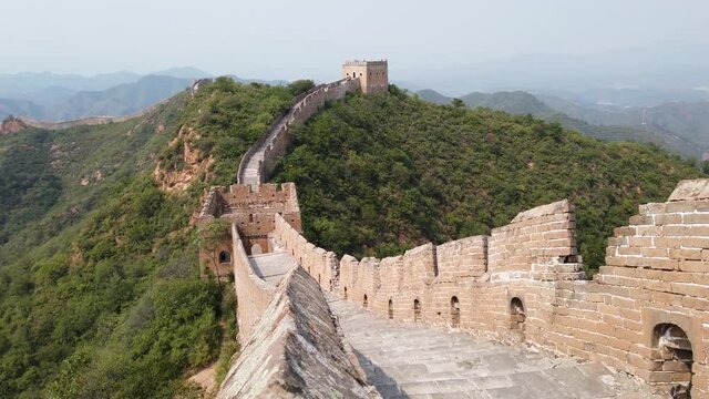 Footage of the Great Wall of China is a series of fortifications that were built across the historical northern borders of ancient Chinese states protection against various nomadic groups 4k quality