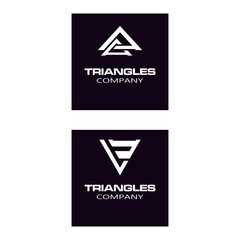 Futuristic Triangle Chain logo design inspiration