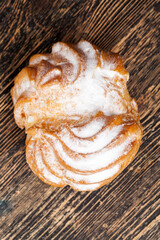 custard soft cake with cream filling