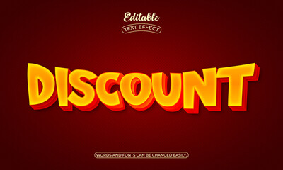 Fototapeta premium Discount 3d editable text style effect 