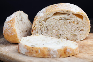 a loaf of fresh wheat bread