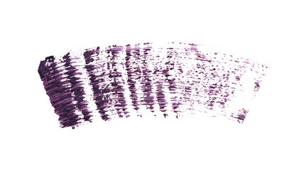 Purple mascara brush strokes isolated on white