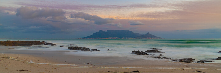 Sunset over the sea at Table Mountain 