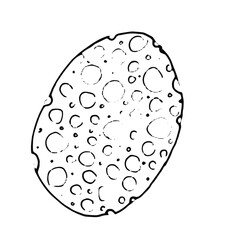 Logo design sponge, Hand draw line art. Cleaning icon. Washcloth