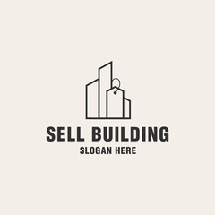 Sell building logo template on monogram style