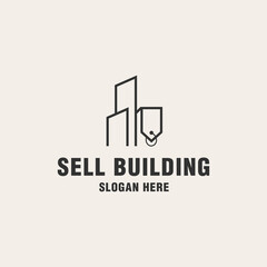 Sell building logo template on monogram style