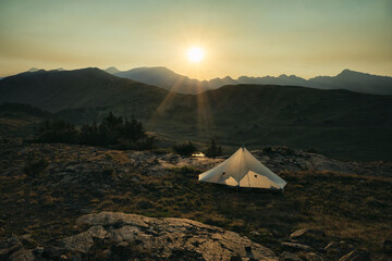Campsite with the morning sun, Colorado
