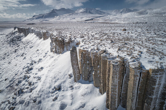 GERDUBERG CLIFFS CANYON SNOWY FROM AERIAL VIEW