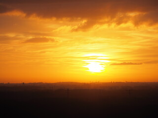Bright yellow morning sky