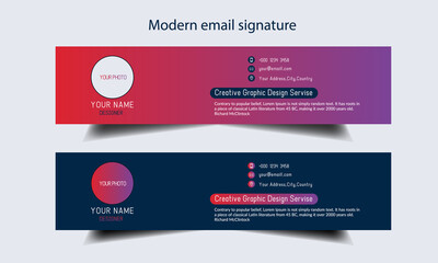 modern email signature template vector design