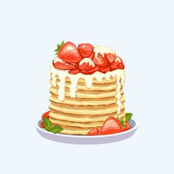 Pancakes with strawberry