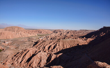 Fototapeta na wymiar Beautiful landscape at the Valle Marte, San Pedro de Atacama, Chile