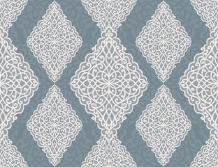 Damask vector seamless pattern. Vintage, paisley elements. Traditional, Turkish motifs. Great for fabric and textile, wallpaper, packaging or any desired idea.
