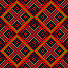 Colorful Tribal Diamond Pattern &ndash; Ethnic Seamless Textile Design