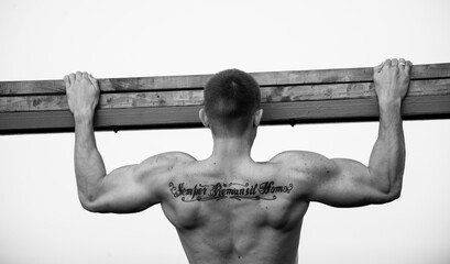 muscle man outdoor (black and white)