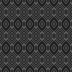 Seamless vector ornament. Modern black and white background. Geometric modern dark pattern