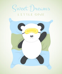 Baby panda sleeping poster