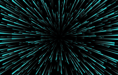 Star warp. Hyperspace of blue stars. vector background
