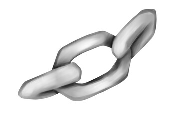 Digital illustration. Silver chain. Jewelry decoration. Isolated on a white background.