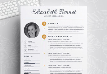 Professional Resume Layout with Photo