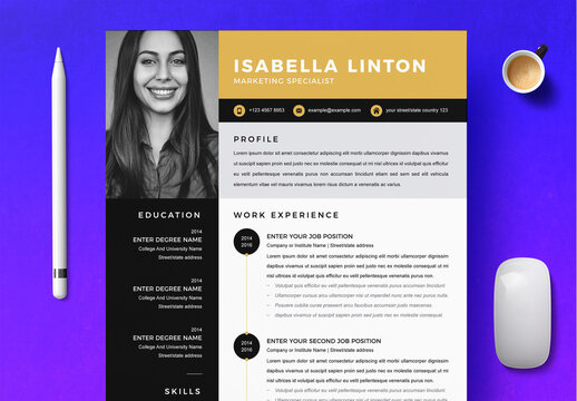 Vector Minimalist Creative Resume Layout