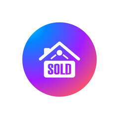 Obraz premium Home Sold - Sticker