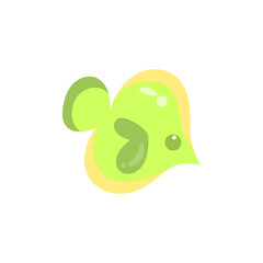 Isolated kawaii fish animal. Sea life Vector