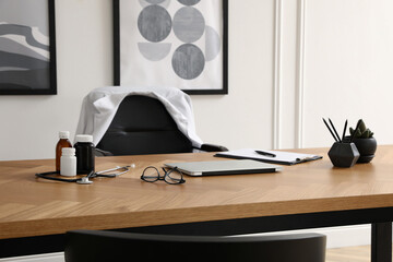 Modern doctor's workplace in stylish office. Interior design