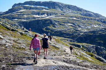 Fototapeta premium hikers in the mountains