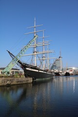 Fototapeta na wymiar Sailboat in Bremerhaven, Germany