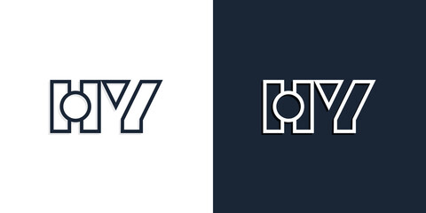 Abstract line art initial letters HY logo.