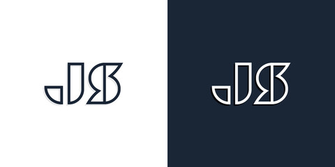Abstract line art initial letters JS logo.