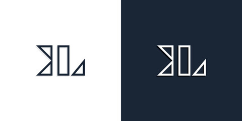 Abstract line art initial letters KL logo.