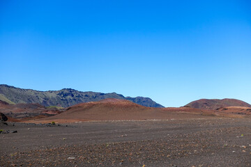 Hiking in the crater / Dormant volcano, Haleakala National Park, Maui island, Hawaii