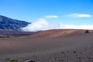 Hiking in the crater / Dormant volcano, Haleakala National Park, Maui island, Hawaii