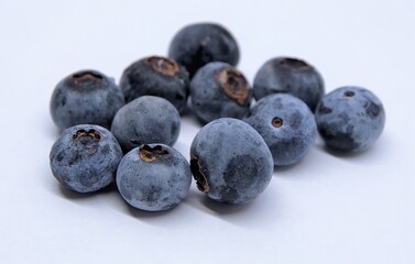 Blueberries on white background
