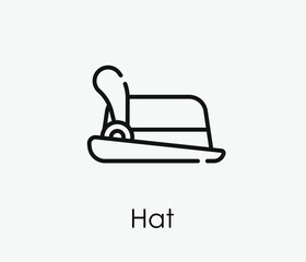 Hat vector icon. Editable stroke. Symbol in Line Art Style for Design, Presentation, Website or Apps Elements, Logo. Pixel vector graphics - Vector