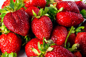 Fresh ripe red strawberries.