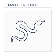 Snake line icon. Venomous snakes. Dangerous serpent living in Egypt. Cobra. Egypt concept. Isolated vector illustration. Editable stroke