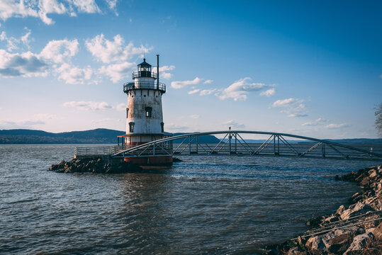 Sleepy Hollow Lighthouse, on the Hudson River in Tarrytown, New York