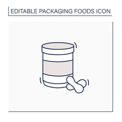 Peanut butter jar line icon. Glass or steel container. Portion control, protection, tampering resistance from bacteria. Packing food concept. Isolated vector illustration. Editable stroke