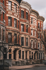 Historic residential buildings in Harlem, Manhattan, New York City