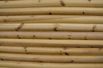 Old vintage rustic aged antique wooden sepia panel with horizontal gaps, planks and chinks