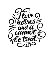 Horse pattern design. Horse with girl rider in cartoon style. Vector illustration.