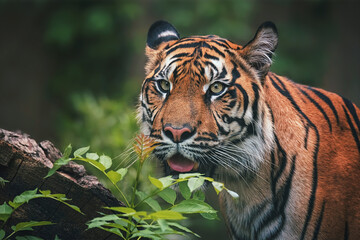 Sumatran tiger close up