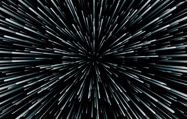 Star warp. Hyperspace of white stars. vector background