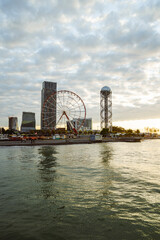 Obraz premium Batumi, Georgia view on the city from the sea.