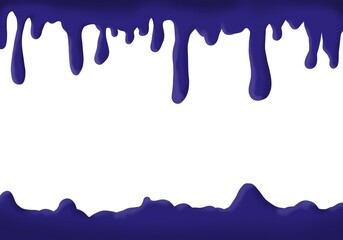 Grafische Illustration von herablaufender lila Farbe als Rahmen