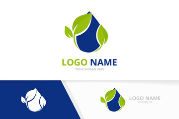Organic droplet logo combination. Water delivery logotype design template.