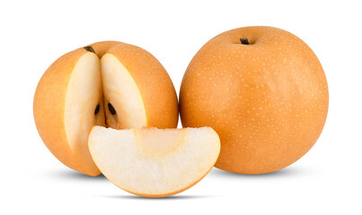 snow pear isolated on white background. Full depth of field